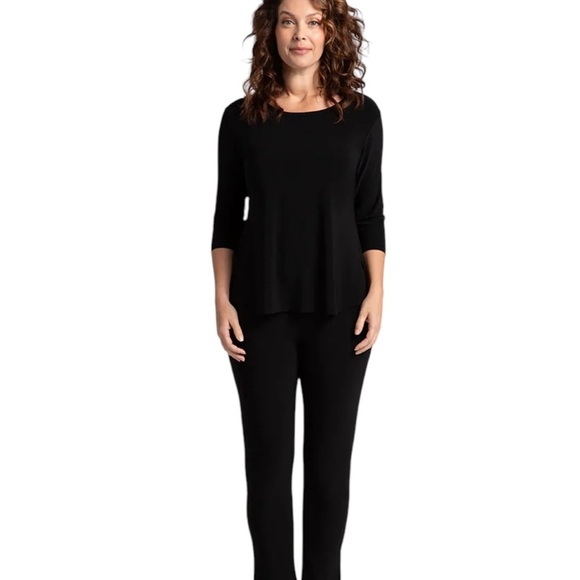 Sympli Go To Classic T Relax 3/4 Sleeve Top Black Size 6 - Picture 2 of 8